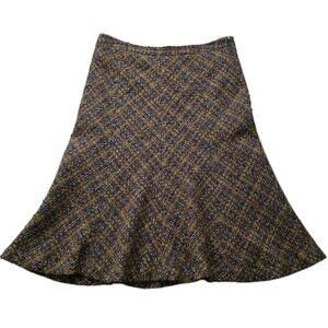 Vtg Jones New York Tweed Skirt Women 14 Multicolor Wool Blend Lined Retro Grunge